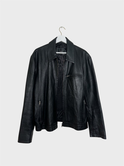 Black Leather Bomber Jacket Vintage