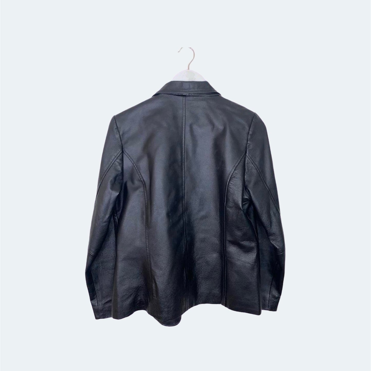 Black Leather Blazer Jacket 90s