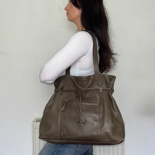 Brown Slouchy Leather Vintage Shoulder Bag