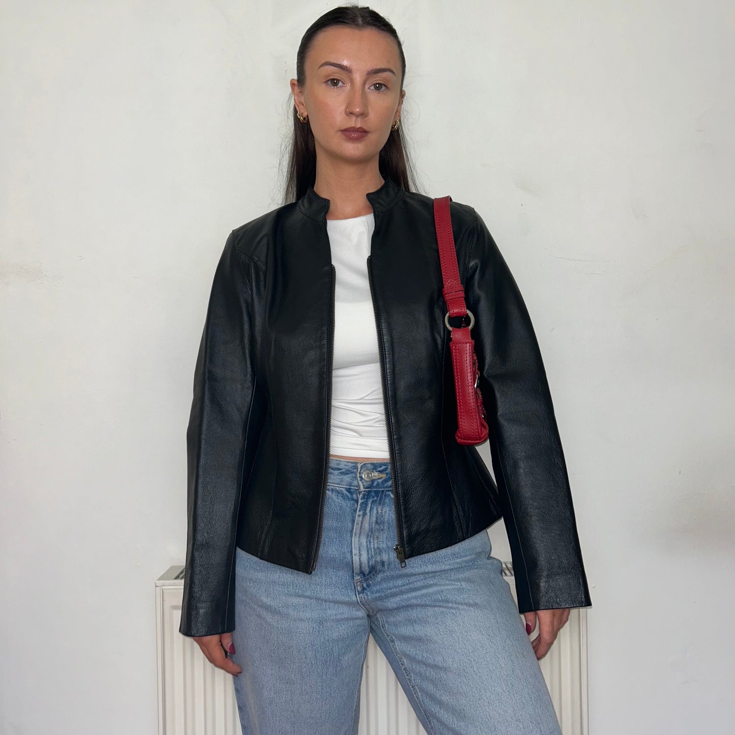 Black Leather Bomber Jacket Vintage