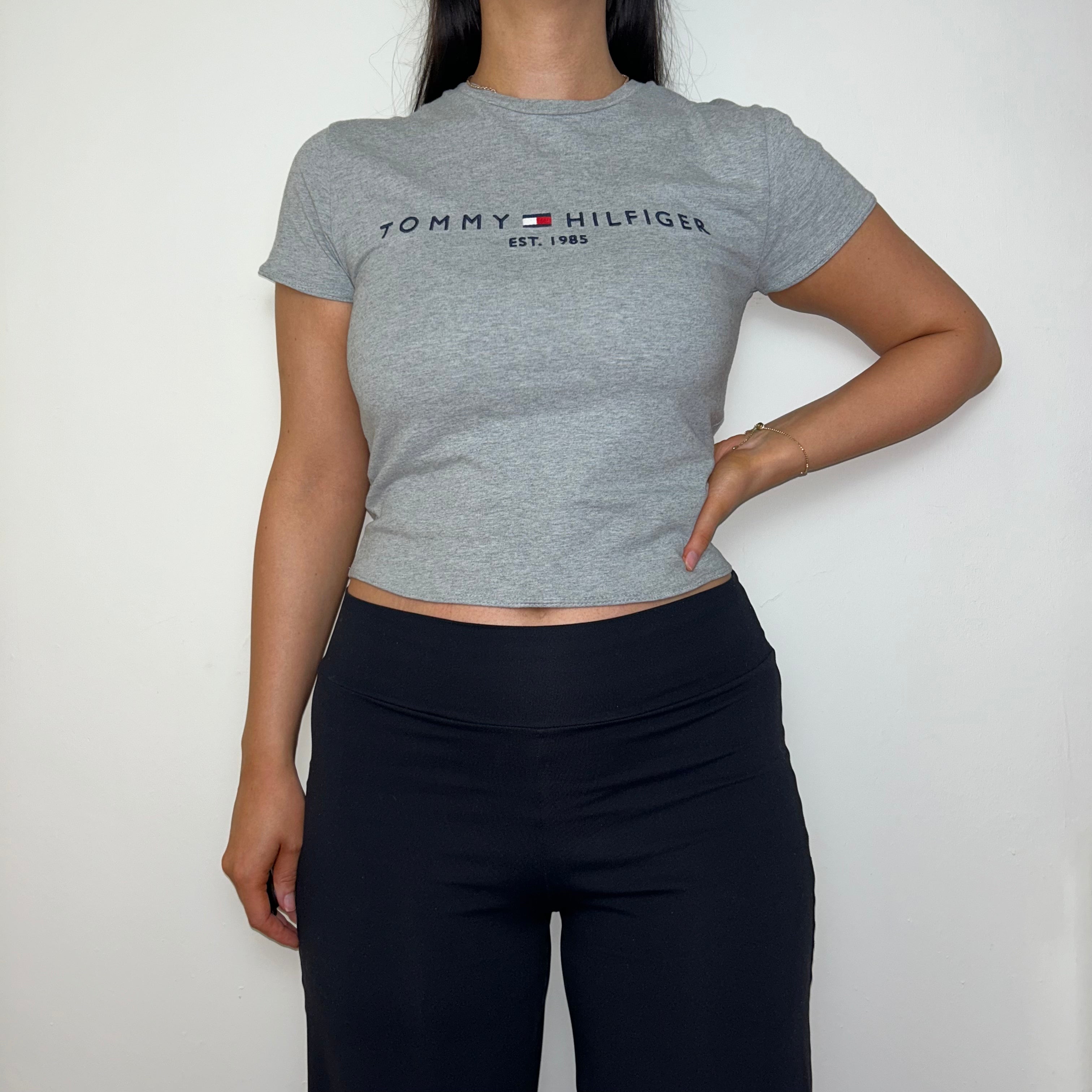 Tommy hilfiger deals crop top grey