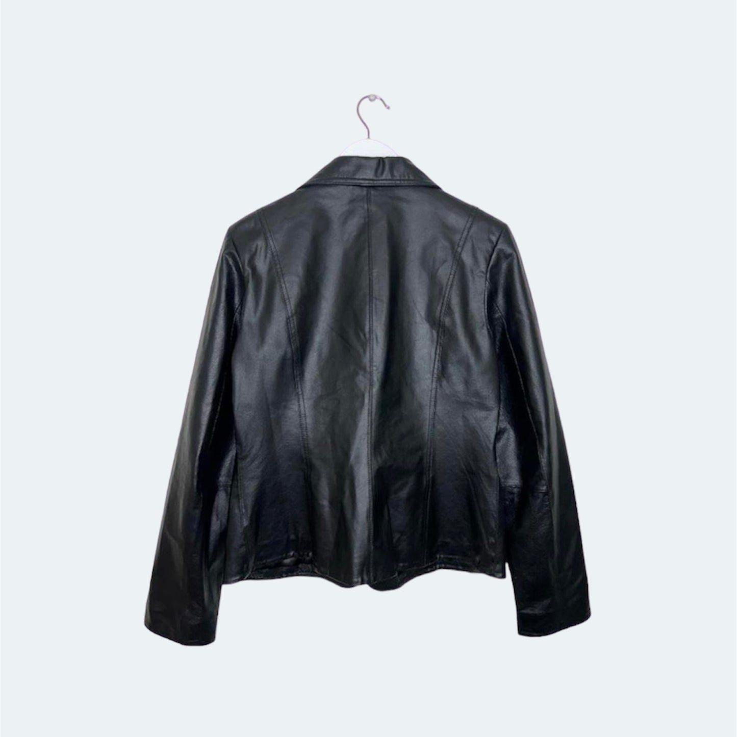 Vintage Black Leather Blazer Jacket