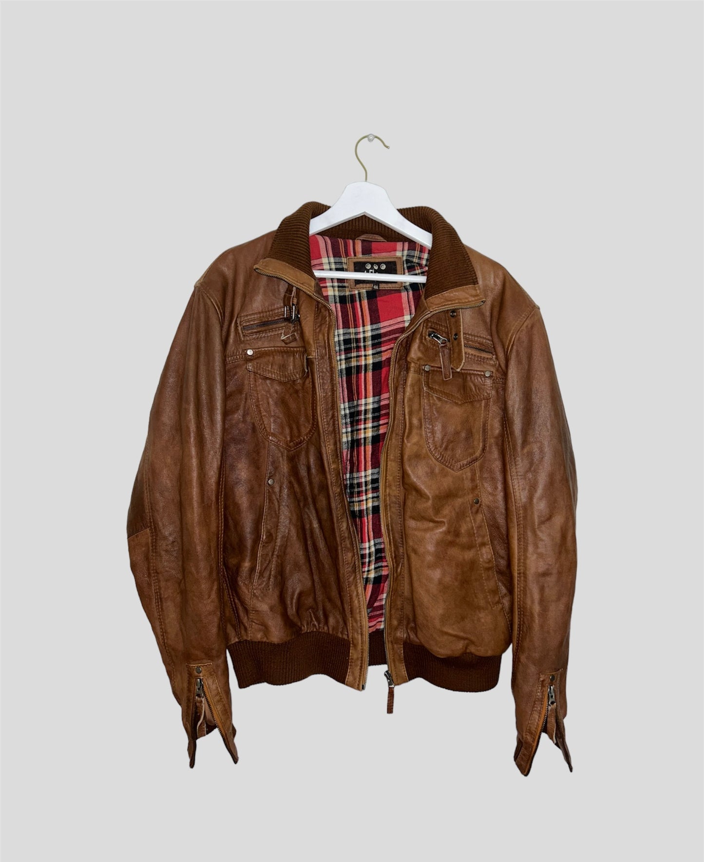 tan brown leather jacket 