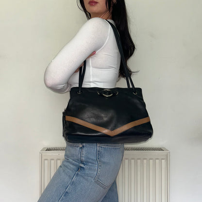 Black Leather 90s Shoulder Bag