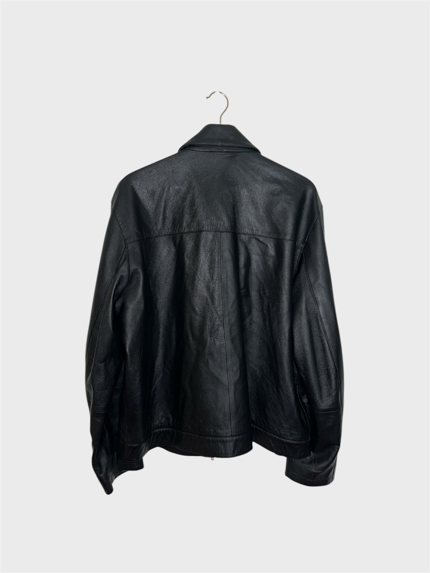 Black Leather Bomber Jacket Vintage