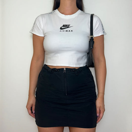 Reworked Nike Air Max White Baby Tee Crop Top - One Size