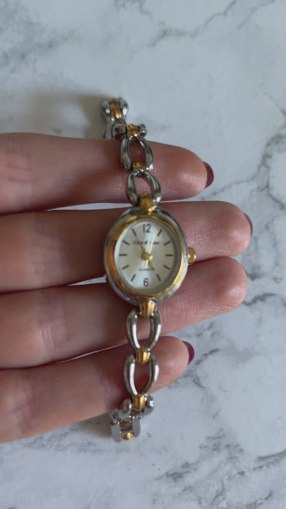 Vintage Women’s Silver Gold Two Tone Cote D’Azur Quartz Watch