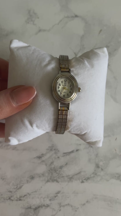 Vintage Women’s Silver Gold Philip Mercier Two Tone Quartz Watch