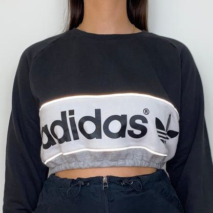 Adidas Black Cropped Sweatshirt